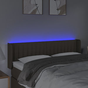 Κεφαλάρι Κρεβατιού LED Taupe 147x16x78/88 εκ. Υφασμάτινο