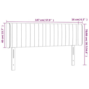 Κεφαλάρι Κρεβατιού LED Taupe 147x16x78/88 εκ. Υφασμάτινο