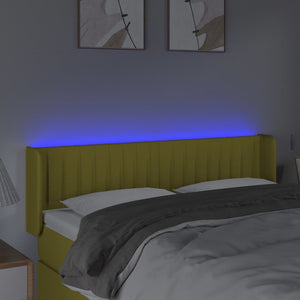 Κεφαλάρι Κρεβατιού LED Πράσινο 147x16x78/88 εκ. Υφασμάτινο
