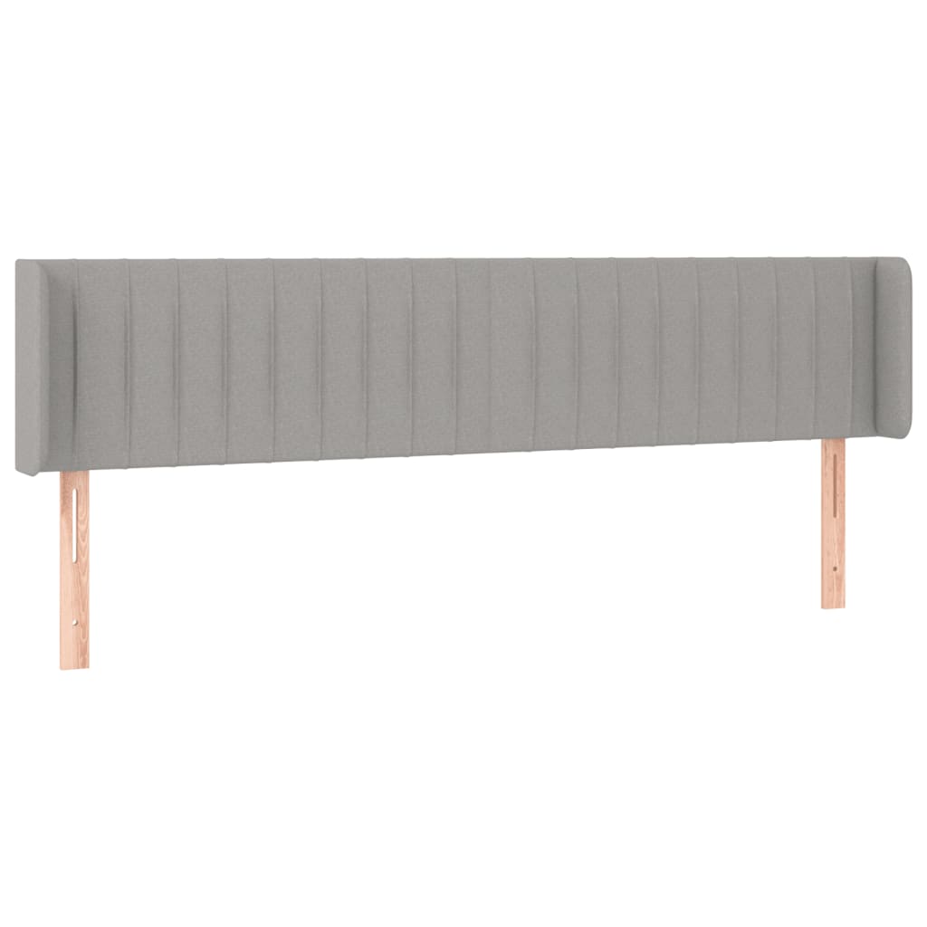 Κεφαλάρι Κρεβατιού LED Ανοιχτό Γκρι 183x16x78/88 εκ. Υφασμάτινο