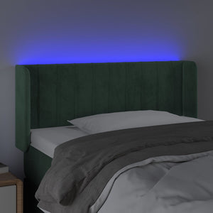 Κεφαλάρι Κρεβατιού LED Σκούρο Πράσινο 93x16x78/88 εκ. Βελούδινο