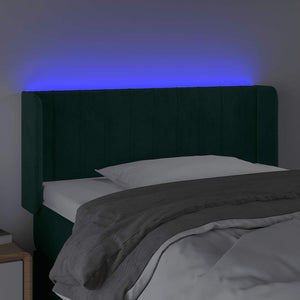 Κεφαλάρι Κρεβατιού LED Σκούρο Πράσινο 103x16x78/88εκ. Βελούδινο