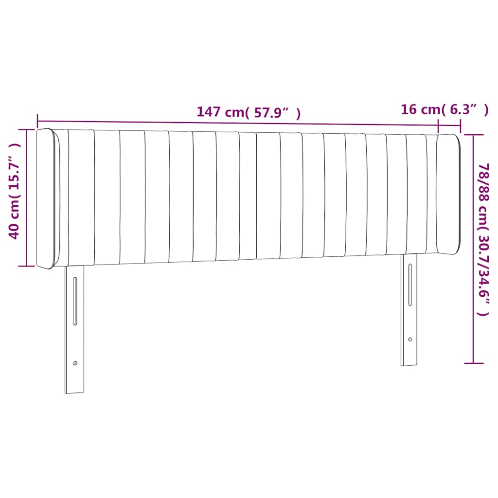 Κεφαλάρι Κρεβατιού LED Σκούρο Πράσινο 147x16x78/88εκ. Βελούδινο