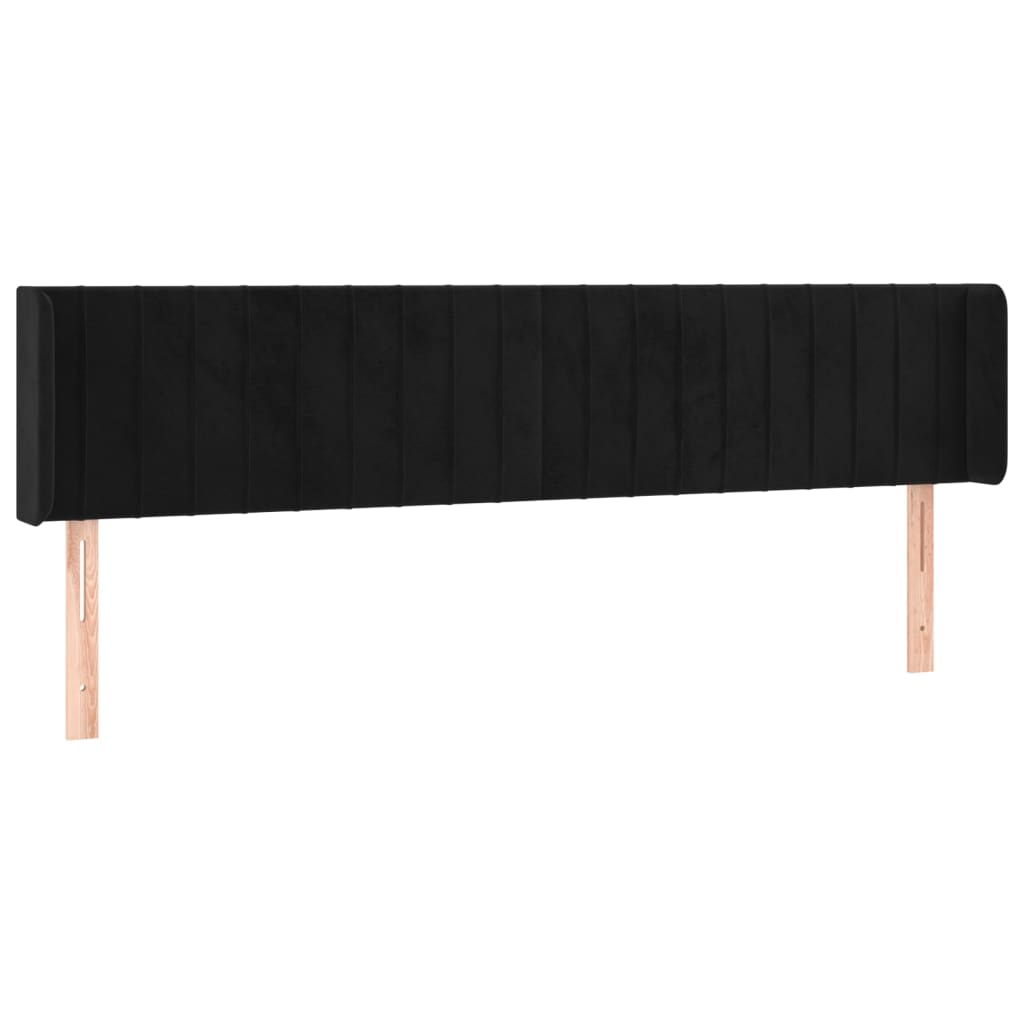 Κεφαλάρι Κρεβατιού LED Μαύρο 183x16x78/88 εκ. Βελούδινο