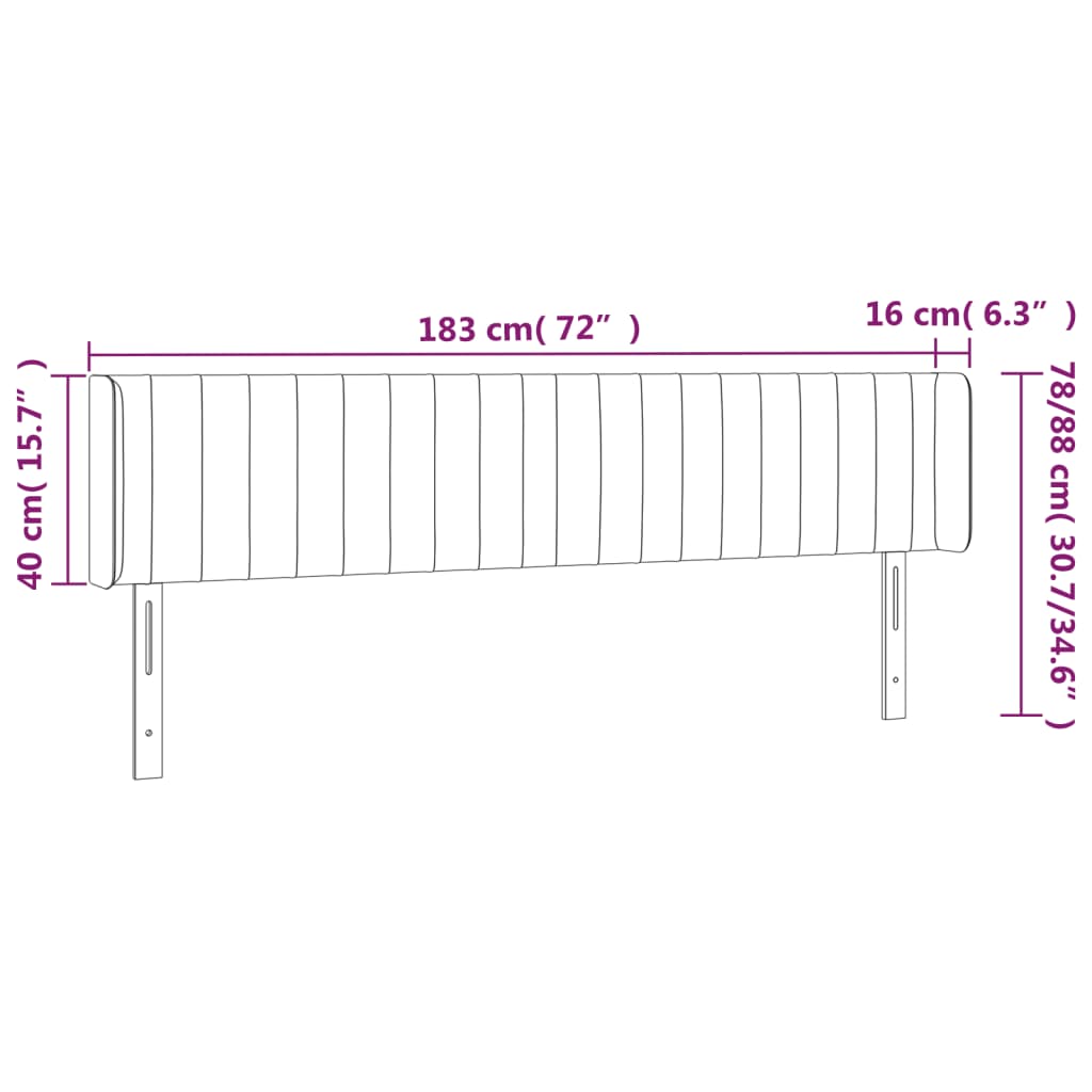 Κεφαλάρι Κρεβατιού LED Σκούρο Πράσινο 183x16x78/88εκ. Βελούδινο