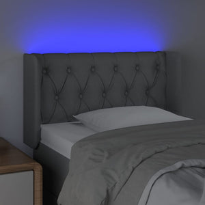 Κεφαλάρι Κρεβατιού LED Ανοιχτό Γκρι 83x16x78/88 εκ. Υφασμάτινο - Pakobazaar