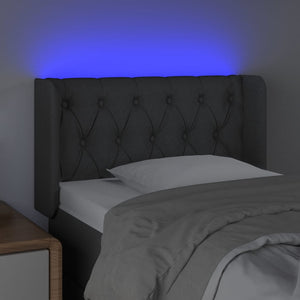 Κεφαλάρι Κρεβατιού LED Σκούρο Γκρι 83x16x78/88 εκ. Υφασμάτινο - Pakobazaar