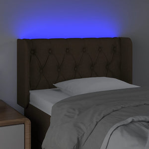 Κεφαλάρι Κρεβατιού LED Σκούρο Καφέ 83x16x78/88 εκ. Υφασμάτινο