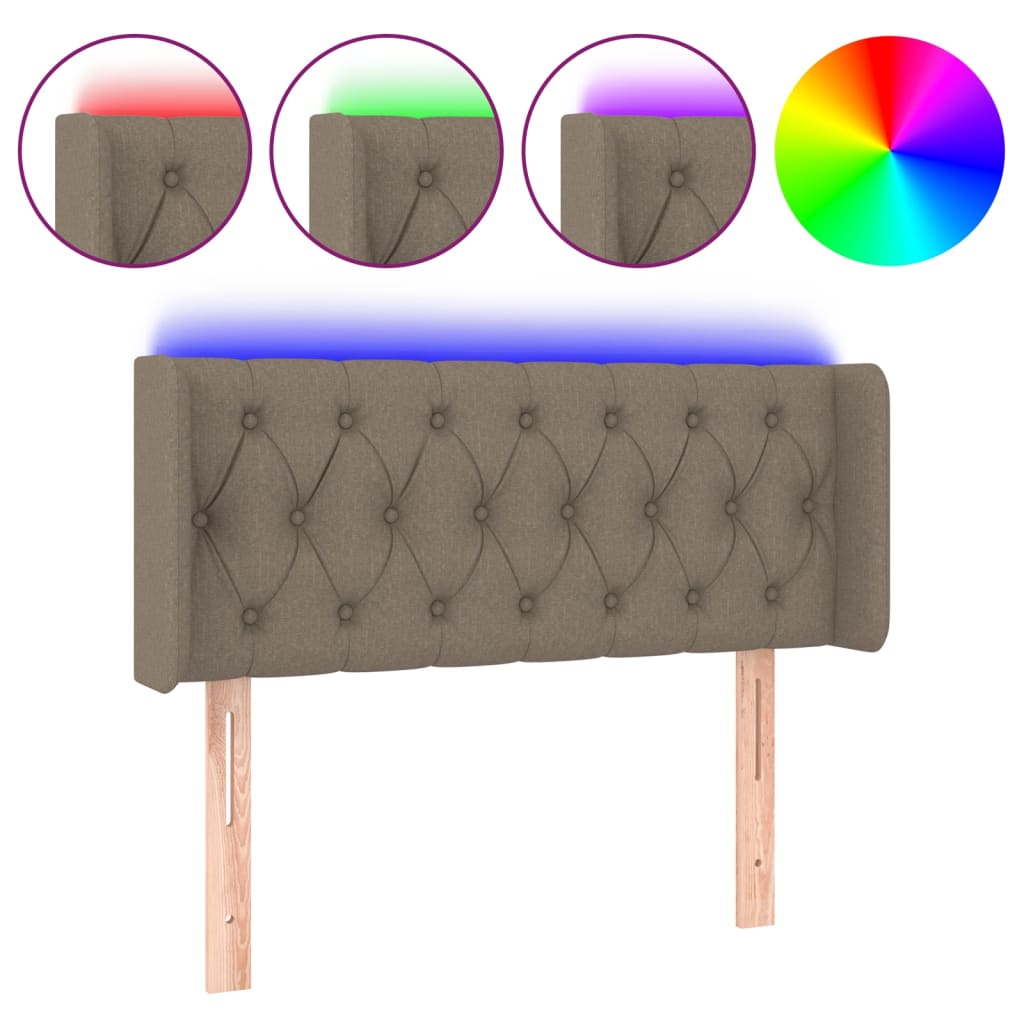 Κεφαλάρι Κρεβατιού LED Taupe 93x16x78/88 εκ. Υφασμάτινο