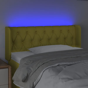 Κεφαλάρι Κρεβατιού LED Πράσινο 93x16x78/88 εκ. Υφασμάτινο