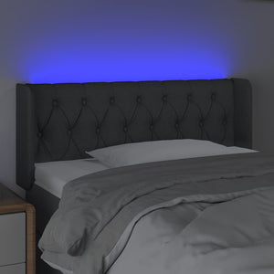 Κεφαλάρι Κρεβατιού LED Σκούρο Γκρι 103x16x78/88 εκ. Υφασμάτινο - Pakobazaar