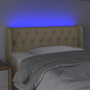 Κεφαλάρι Κρεβατιού LED Κρεμ 103x16x78/88 εκ. Υφασμάτινο