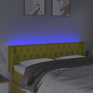 Κεφαλάρι Κρεβατιού LED Πράσινο 147x16x78/88 εκ. Υφασμάτινο