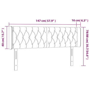 Κεφαλάρι Κρεβατιού LED Πράσινο 147x16x78/88 εκ. Υφασμάτινο