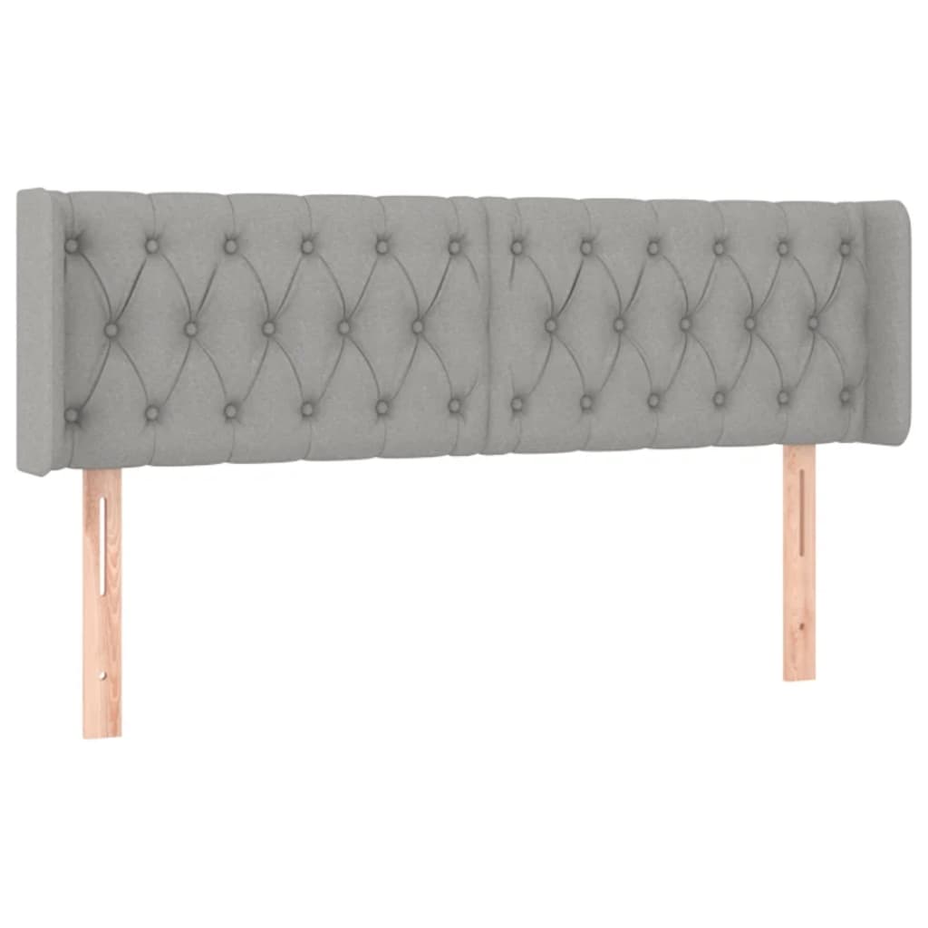 Κεφαλάρι Κρεβατιού LED Ανοιχτό Γκρι 163x16x78/88 εκ. Υφασμάτινο