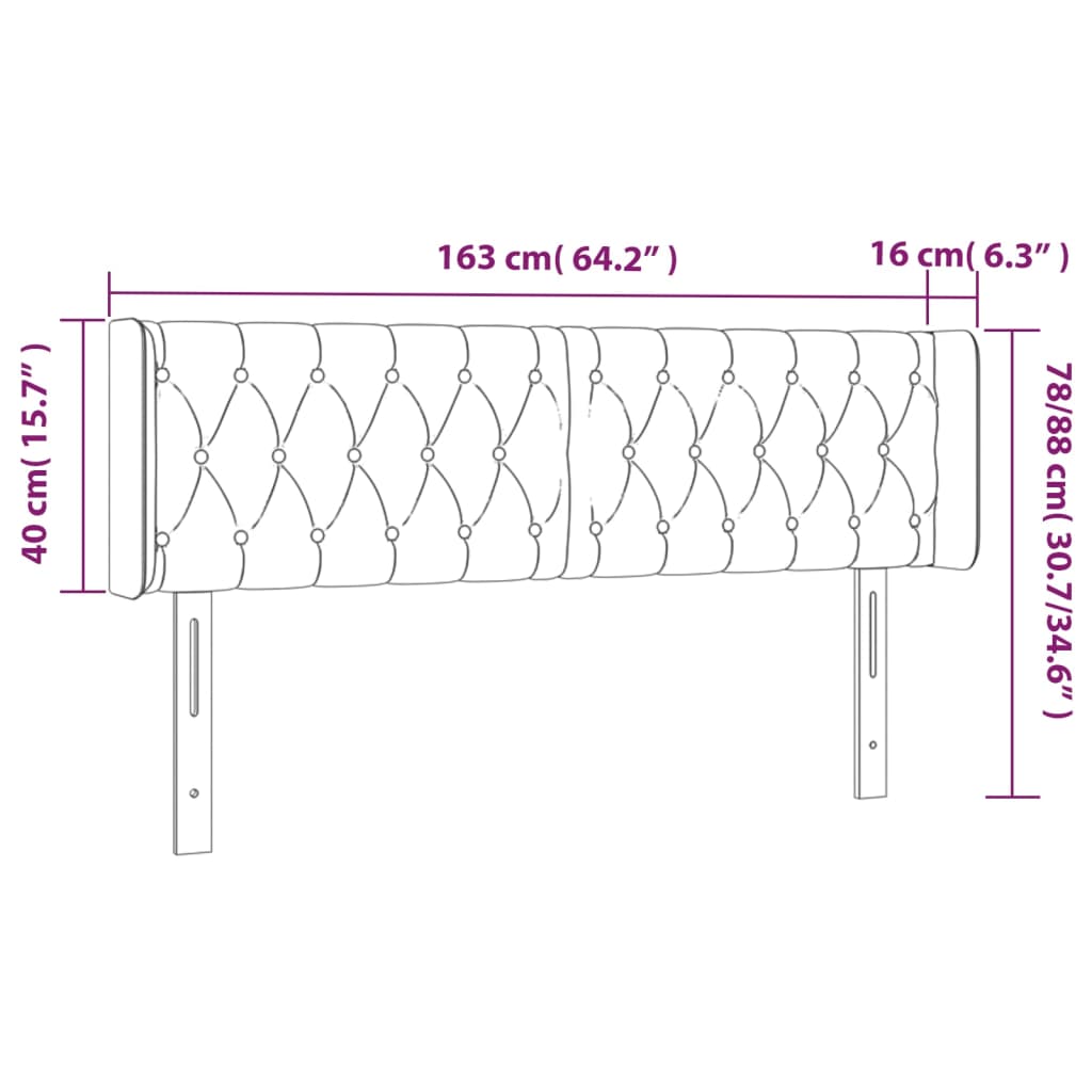Κεφαλάρι Κρεβατιού LED Πράσινο 163x16x78/88 εκ. Υφασμάτινο - Pakobazaar