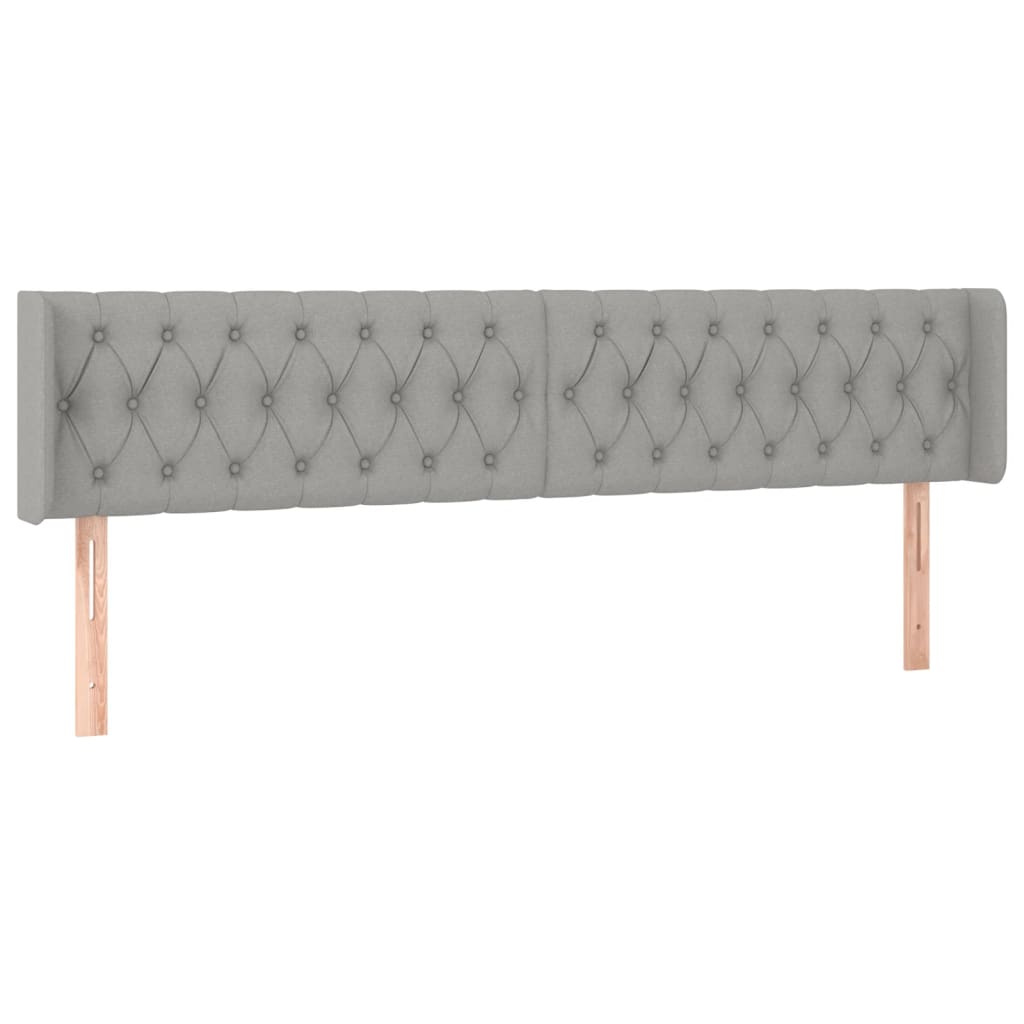 Κεφαλάρι Κρεβατιού LED Ανοιχτό Γκρι 183x16x78/88 εκ. Υφασμάτινο - Pakobazaar