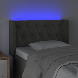 Κεφαλάρι Κρεβατιού LED Σκούρο Γκρι 83x16x78/88 εκ. Βελούδινο
