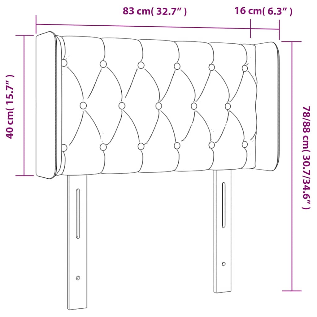 Κεφαλάρι Κρεβατιού LED Σκούρο Πράσινο 83x16x78/88 εκ. Βελούδινο