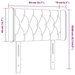 Κεφαλάρι Κρεβατιού LED Σκούρο Πράσινο 83x16x78/88 εκ. Βελούδινο