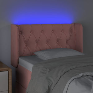 Κεφαλάρι Κρεβατιού LED Ροζ 83x16x78/88 εκ. Βελούδινο