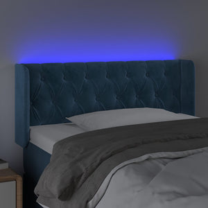 Κεφαλάρι Κρεβατιού LED Σκούρο Μπλε 93x16x78/88 εκ. Βελούδινο