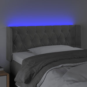 Κεφαλάρι Κρεβατιού LED Ανοιχτό Γκρι 103x16x78/88 εκ. Βελούδινο