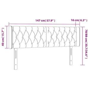Κεφαλάρι Κρεβατιού LED Σκούρο Πράσινο 147x16x78/88εκ. Βελούδινο