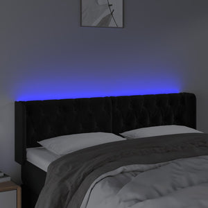 Κεφαλάρι Κρεβατιού LED Μαύρο 163x16x78/88 εκ. Βελούδινο