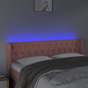 Κεφαλάρι Κρεβατιού LED Ροζ 163x16x78/88 εκ. Βελούδινο