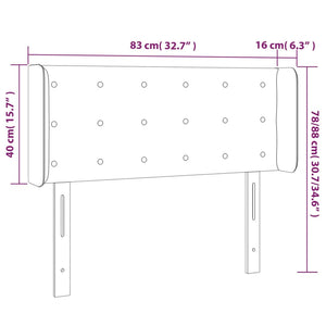 Κεφαλάρι Κρεβατιού LED Σκούρο Γκρι 83x16x78/88 εκ. Υφασμάτινο