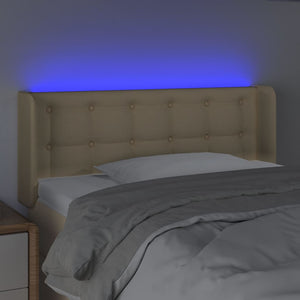 Κεφαλάρι Κρεβατιού LED Κρεμ 83x16x78/88 εκ. Υφασμάτινο