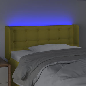 Κεφαλάρι Κρεβατιού LED Πράσινο 83x16x78/88 εκ. Υφασμάτινο