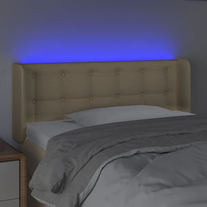 Κεφαλάρι Κρεβατιού LED Κρεμ 93x16x78/88 εκ. Υφασμάτινο