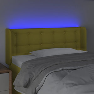 Κεφαλάρι Κρεβατιού LED Πράσινο 93x16x78/88 εκ. Υφασμάτινο