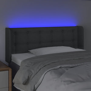 Κεφαλάρι Κρεβατιού LED Σκούρο Γκρι 103x16x78/88 εκ. Υφασμάτινο