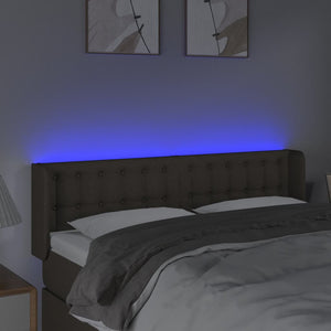 Κεφαλάρι Κρεβατιού LED Taupe 147x16x78/88 εκ. Υφασμάτινο