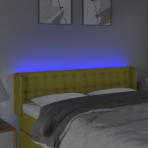 Κεφαλάρι Κρεβατιού LED Πράσινο 147x16x78/88 εκ. Υφασμάτινο - Pakobazaar
