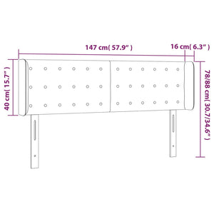 Κεφαλάρι Κρεβατιού LED Πράσινο 147x16x78/88 εκ. Υφασμάτινο - Pakobazaar