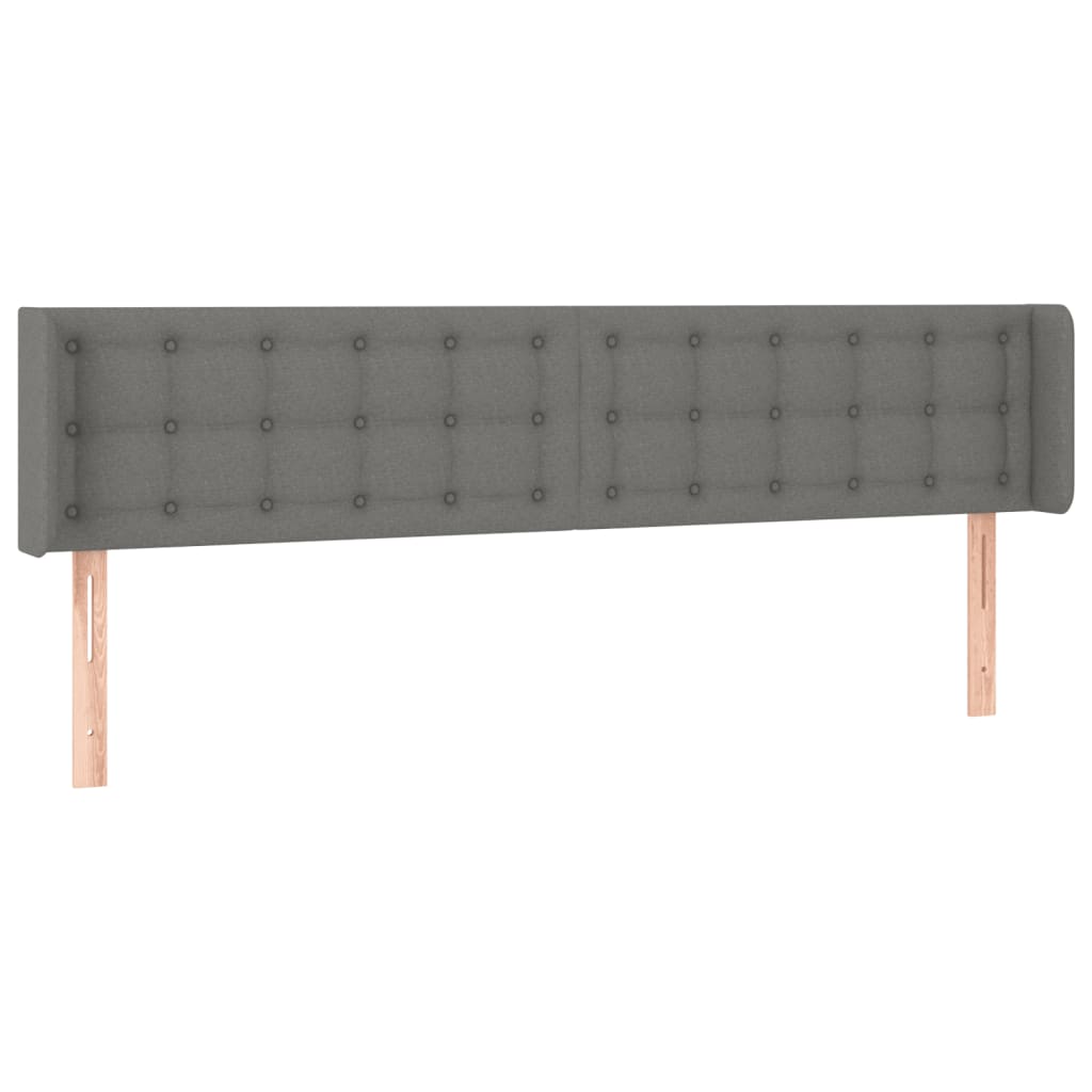 Κεφαλάρι Κρεβατιού LED Σκούρο Γκρι 163x16x78/88 εκ. Υφασμάτινο