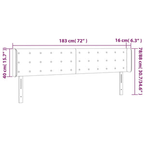 Κεφαλάρι Κρεβατιού LED Ανοιχτό Γκρι 183x16x78/88 εκ. Υφασμάτινο