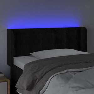 Κεφαλάρι Κρεβατιού LED Μαύρο 93x16x78/88 εκ. Βελούδινο