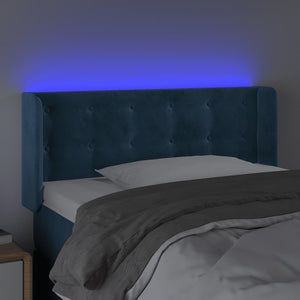 Κεφαλάρι Κρεβατιού LED Σκούρο Μπλε 93x16x78/88 εκ. Βελούδινο