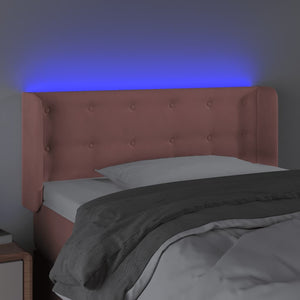 Κεφαλάρι Κρεβατιού LED Ροζ 93x16x78/88 εκ. Βελούδινο