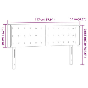 Κεφαλάρι Κρεβατιού LED Ανοιχτό Γκρι 147x16x78/88 εκ. Βελούδινο - Pakobazaar