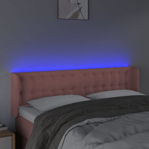 Κεφαλάρι Κρεβατιού LED Ροζ 147x16x78/88 εκ. Βελούδινο