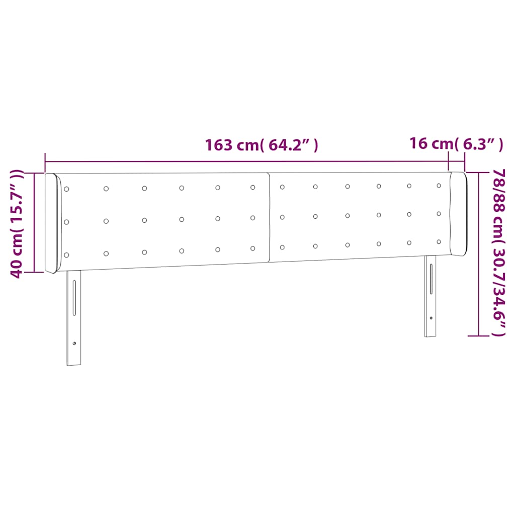 Κεφαλάρι Κρεβατιού LED Σκούρο Πράσινο 163x16x78/88εκ. Βελούδινο