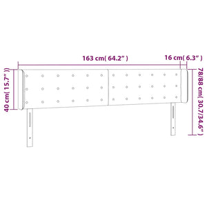 Κεφαλάρι Κρεβατιού LED Σκούρο Πράσινο 163x16x78/88εκ. Βελούδινο