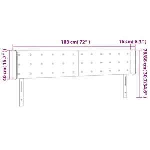 Κεφαλάρι Κρεβατιού LED Σκούρο Γκρι 183x16x78/88 εκ. Βελούδινο