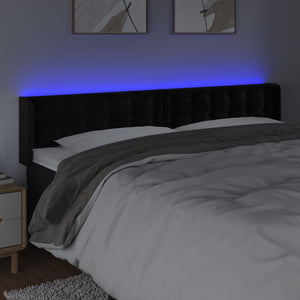 Κεφαλάρι Κρεβατιού LED Μαύρο 183x16x78/88 εκ. Βελούδινο